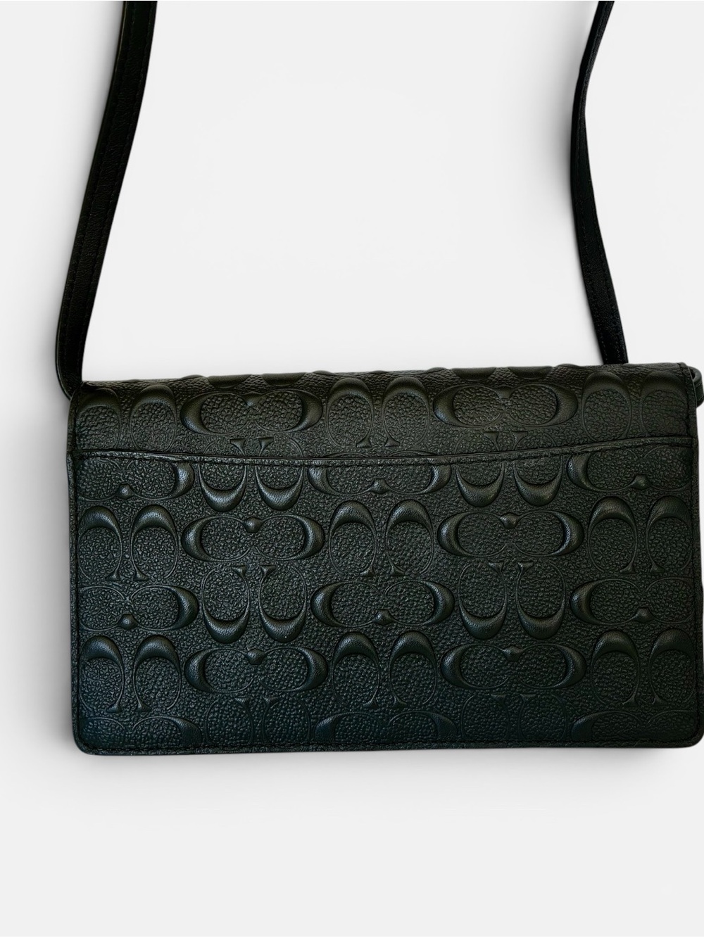 Coach Black Embossed Signature Leather Crossbody with Gold Hardware - Picture 3 of 9
